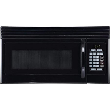 BLACK & DECKER Black Plus Decker EM044KJN-P2 1.6 cu. ft. Over The-Range Microwave with Top Mount Air Recirculation Vent; Black EM044KJN-P2